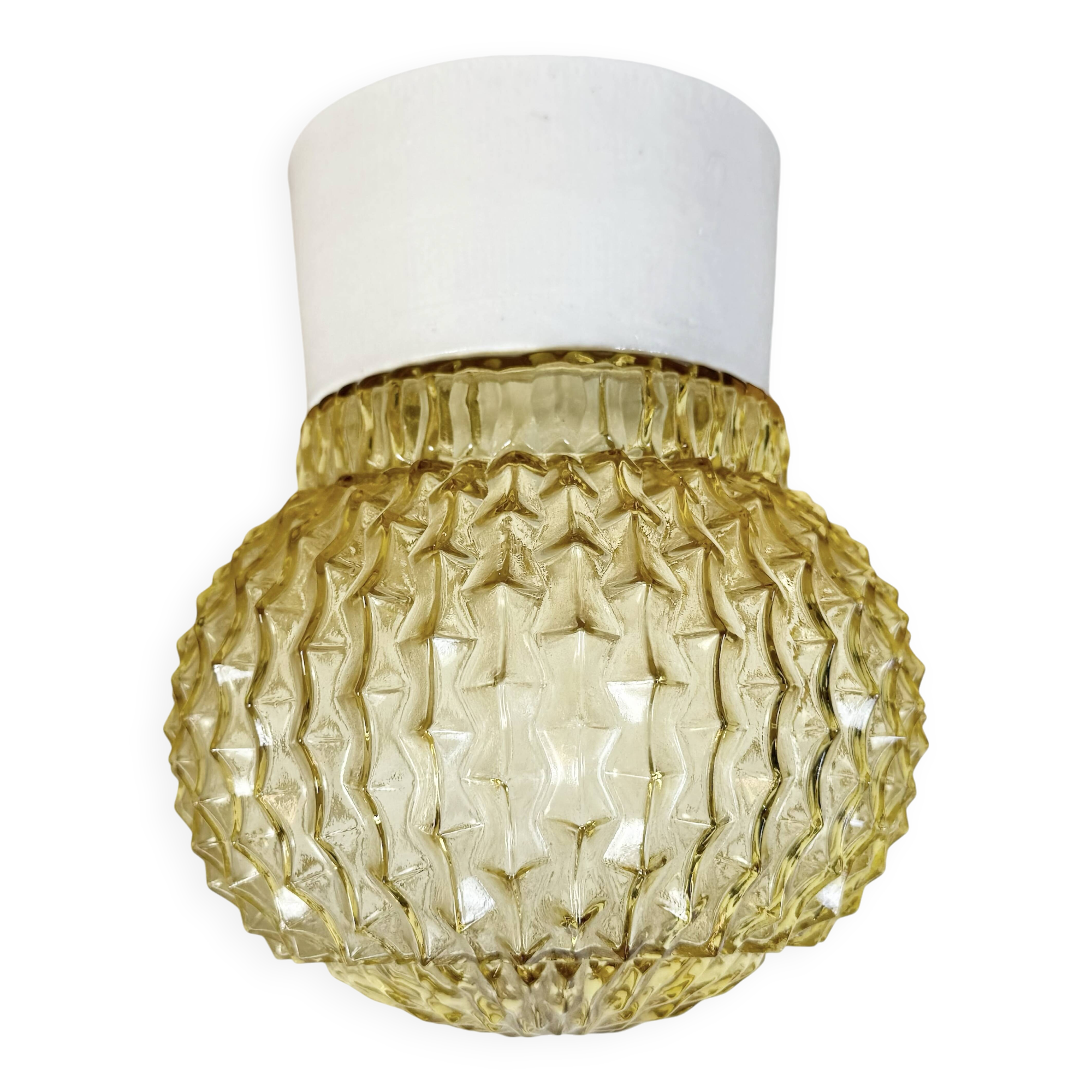 Vintage White Porcelain Ceiling Light, 1970s