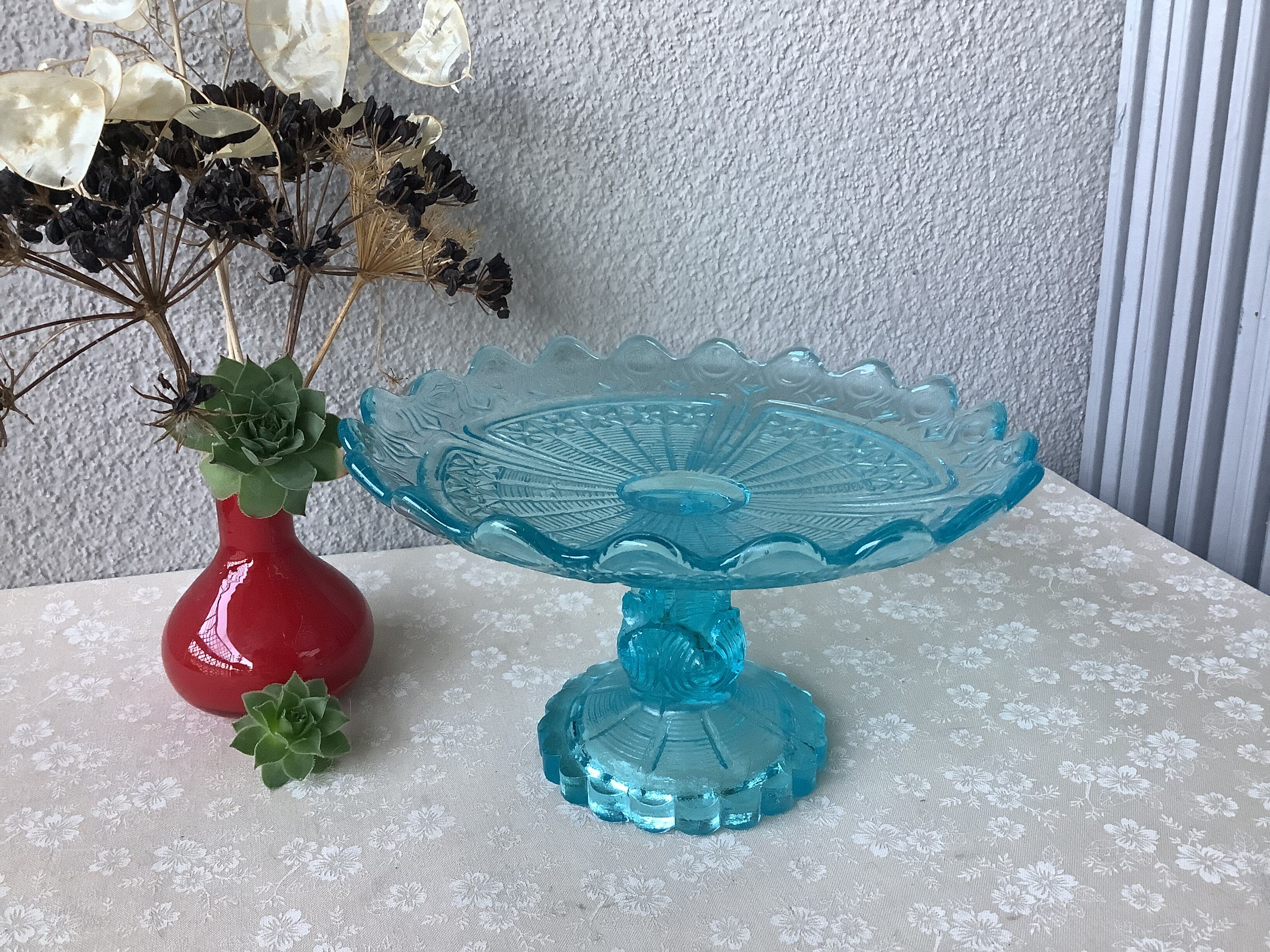 Art Deco molded glass compotier