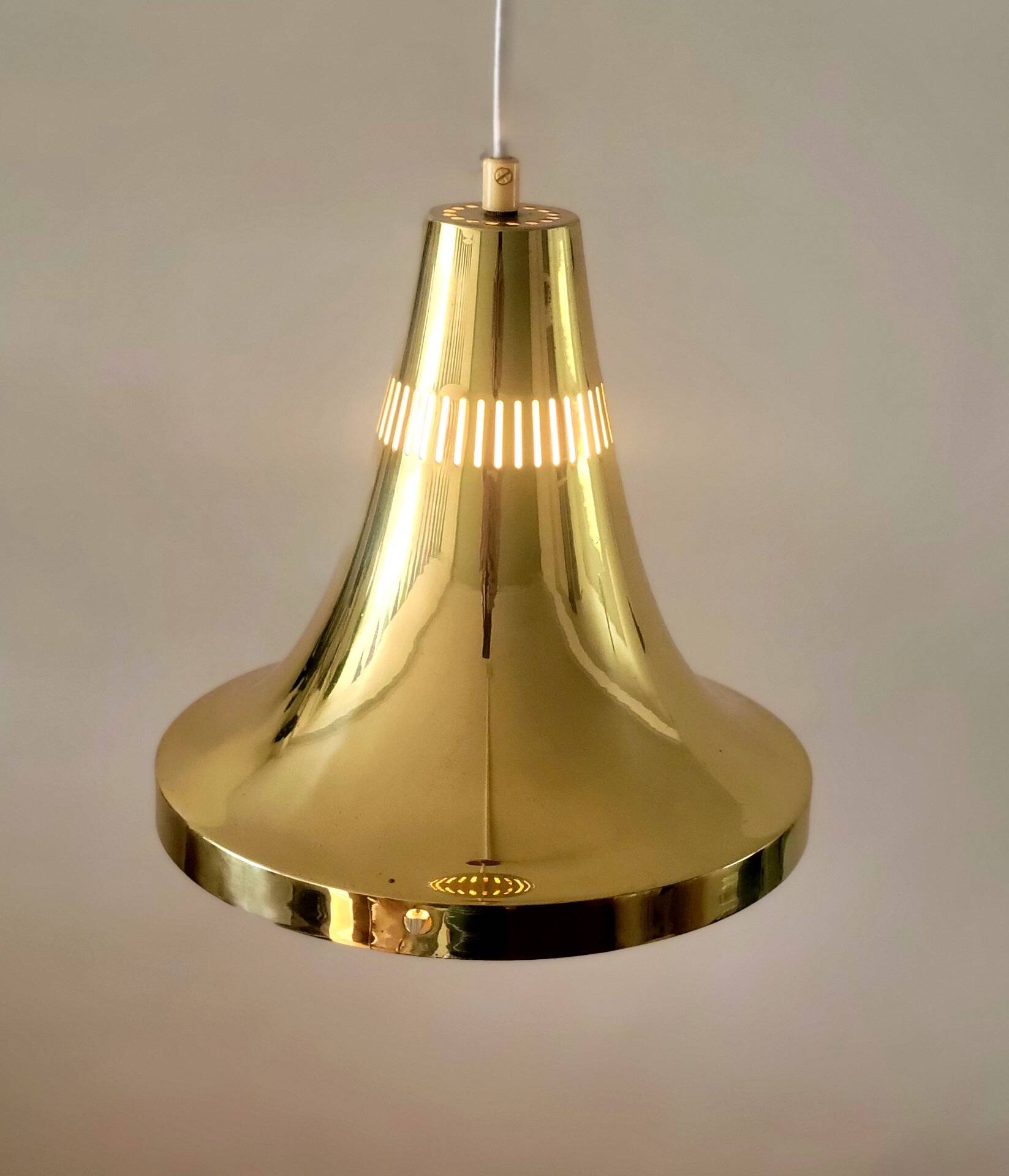 Vintage brass hanging lamp by Hans Agne Jakobsson model T 598