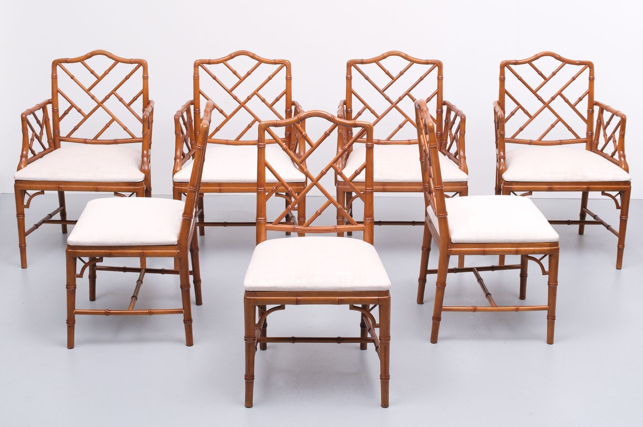 Chaises chinoises en faux bambou de style Chippendale du 20ème siècle