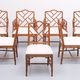20th Century Chinese Chippendale Style Faux Bamboo Chairs