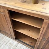 XL oak workshop sideboard with sliding doors from 1900