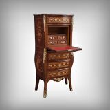 Secretary in precious wood marquetry, Transition style, Napoleon III period – Mid-19th century