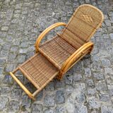 Rattan and wicker lounge chair