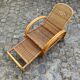 Chaise longue en rotin et osier