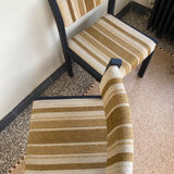 2 wooden chairs and vintage fabric