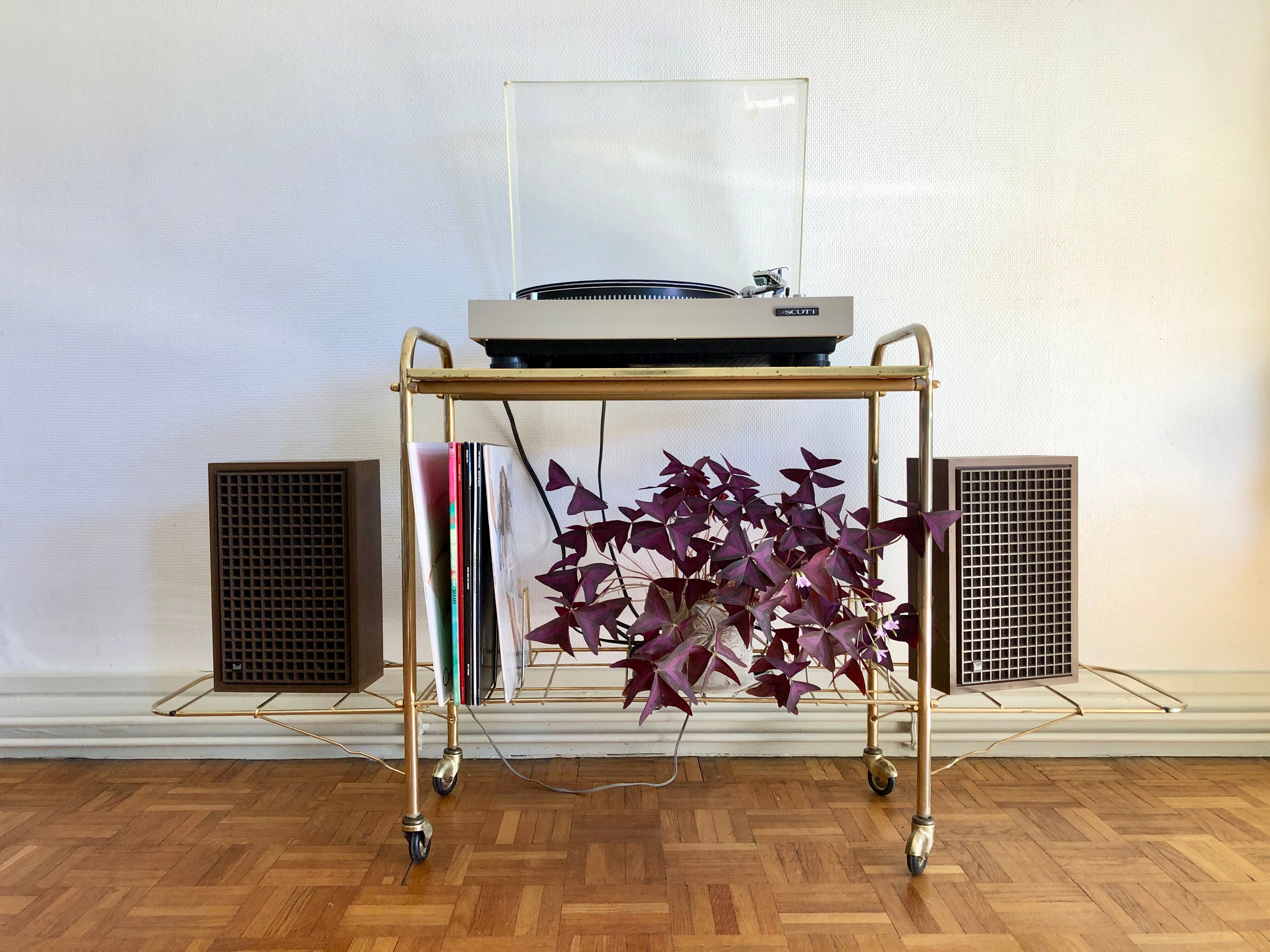 Scalable gold brass vinyl holder