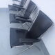 3 armchairs in black leatherette 50s