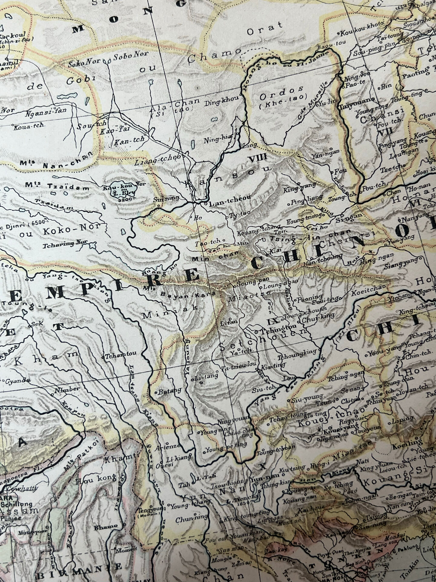 Carte ancienne Asie 69,5x52,5cm