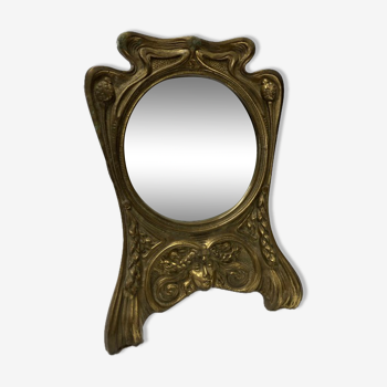 Miroir en laiton art nouveau