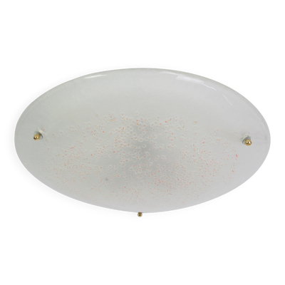 Plafonnier rond en verre Murano par Hillebrand, Allemagne, années 1970
