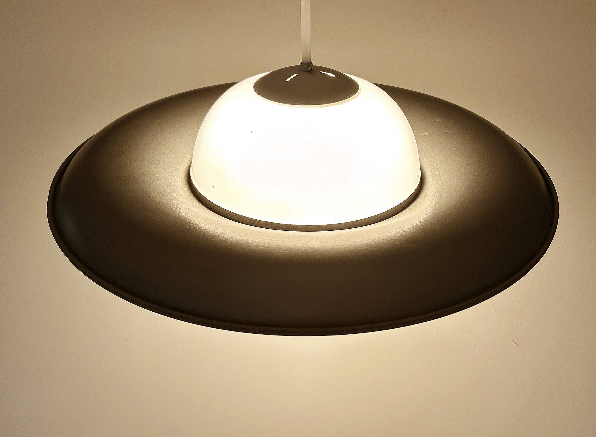 Pair of large bauhaus pendant lights from the 1930s
