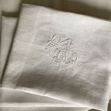 Set of 6 old large table napkins