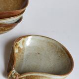 Eight ramekins"shells"vintage enamelled potter's sandstone