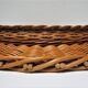 Vintage woven rattan marrow round mirror 1960