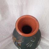 Vase with enamelled mythological decoration, signature to decipher 1950
