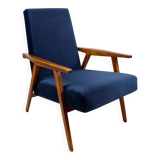 Vintage loft armchair 1970s navy blue velvet - 2 pieces available