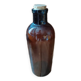 Pot bouteille apothicaire en verre ambre