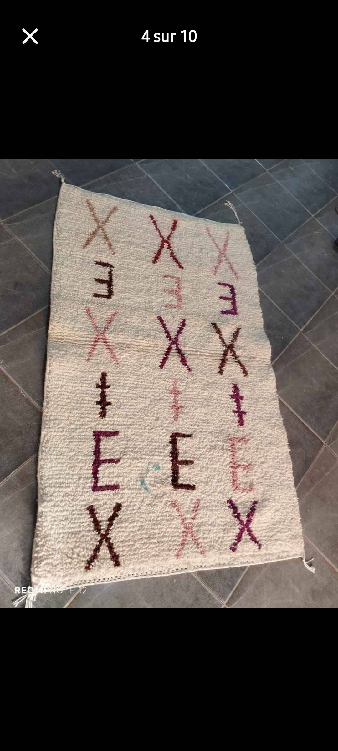 Azilal rug with geometric diamonds