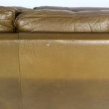 1970s brown leather sofa by Vejen Polstermøbelfabrik