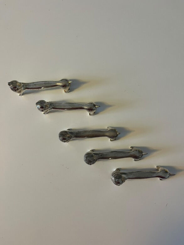 Vintage cat knife rests x5