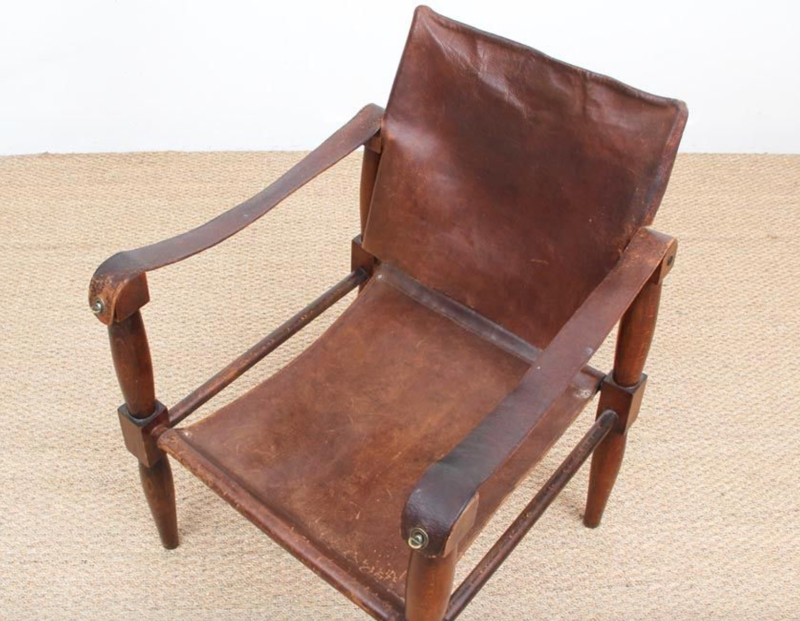 Fauteuils Safari en hêtre 1940s