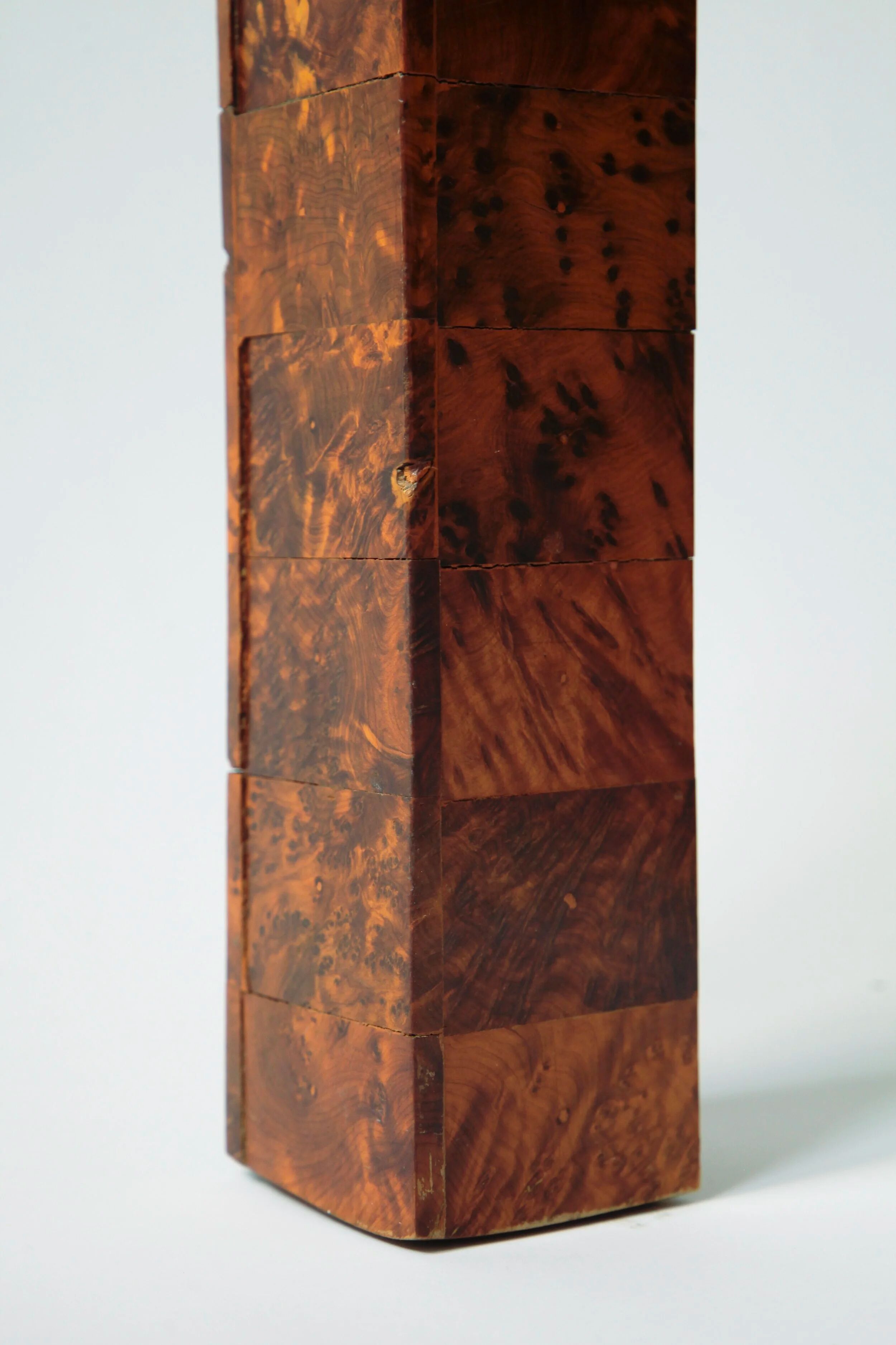 Coffee table made of solid elm burl, patchwork, Belgium, 1990s