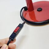 Table lamp desk aluminor metal red flexible arm black 80s vintage