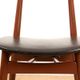 Set of 6 Thonet dining chairs, in brown lacquered wood and black leatherette, 1960.