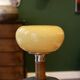 Mid-century vintage lamp — amber glass globe, 1960s