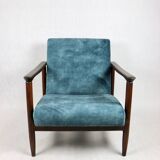 GFM-142 Chair in Blue Chameleon Velvet by Edmund Homa, 1970s