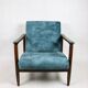 Fauteuil GFM-142 en velours caméléon bleu par Edmund Homa, années 1970