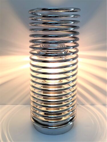 Lampe ressort métal chromé design Massive