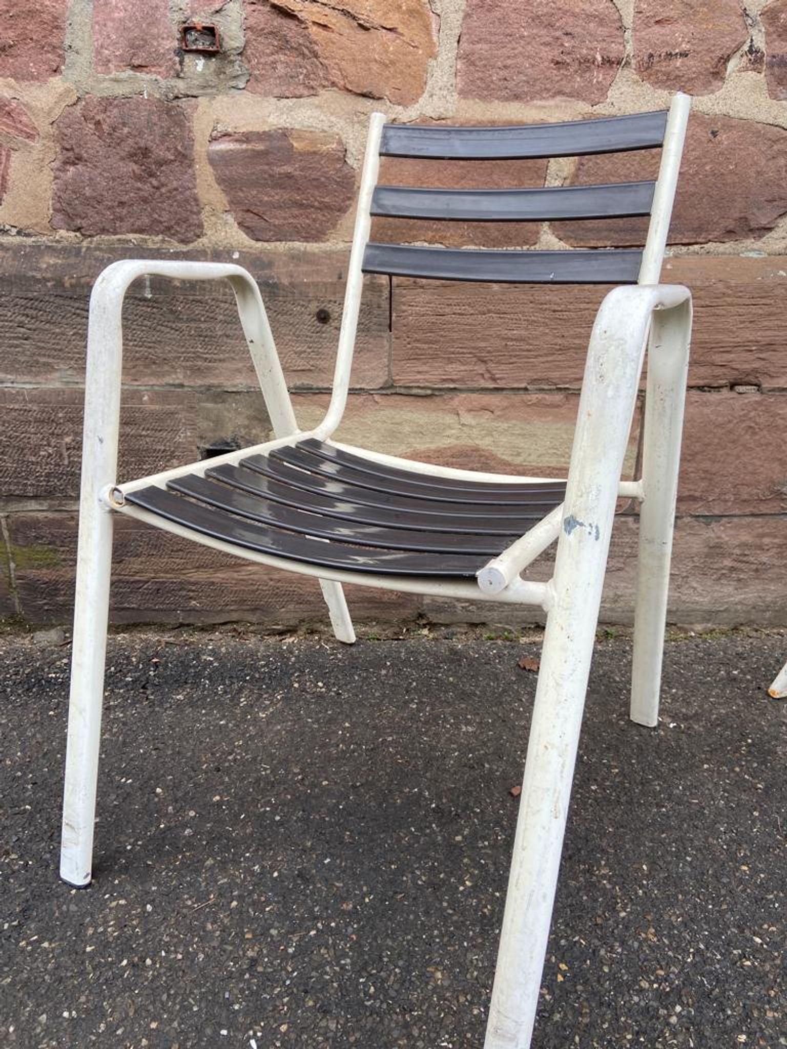 Set of 8 vintage terrace garden chairs 1970