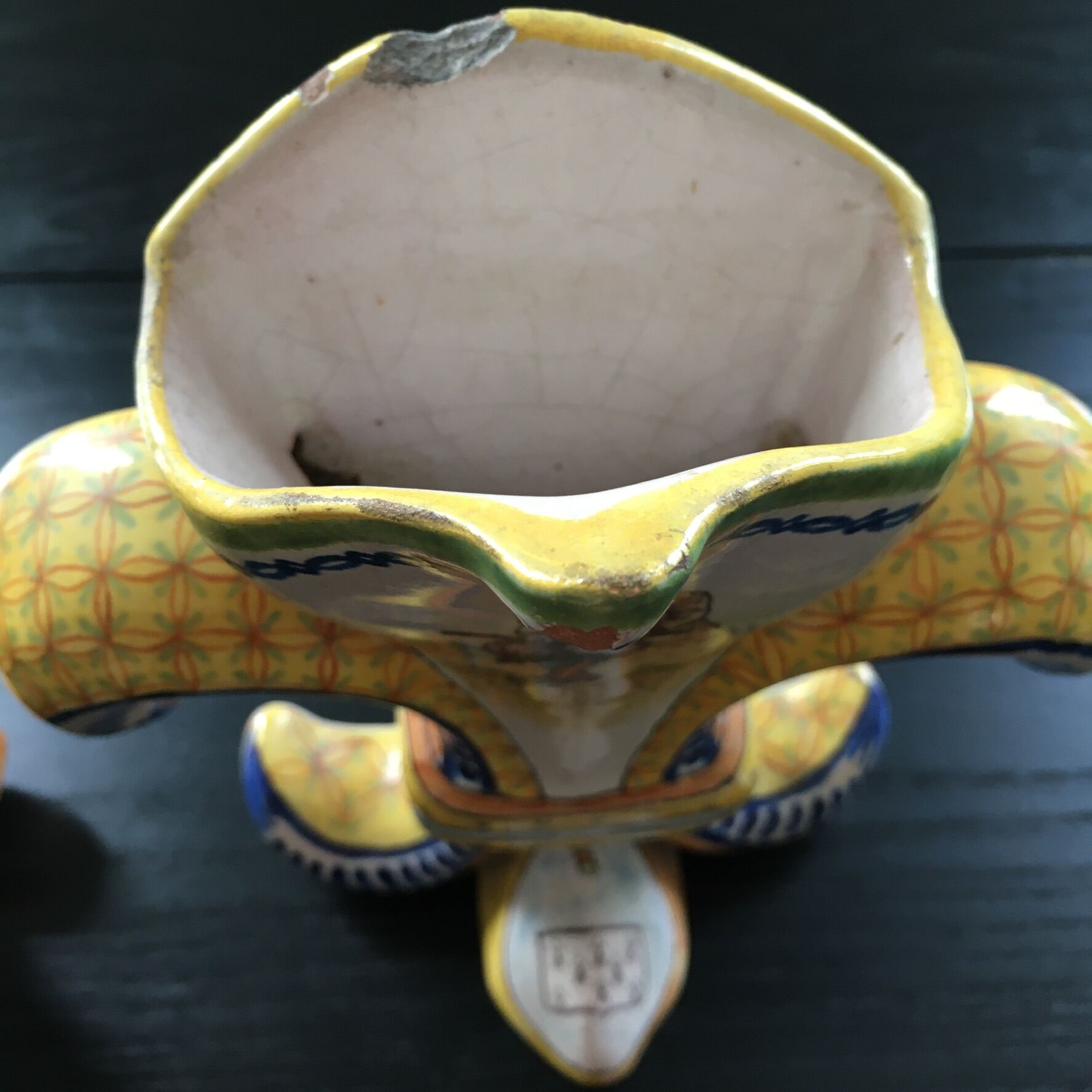 Pair of Henriot Quimper fleur-de-lys vases