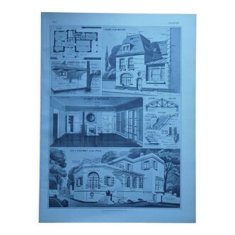 Lithographie originale sur la maison