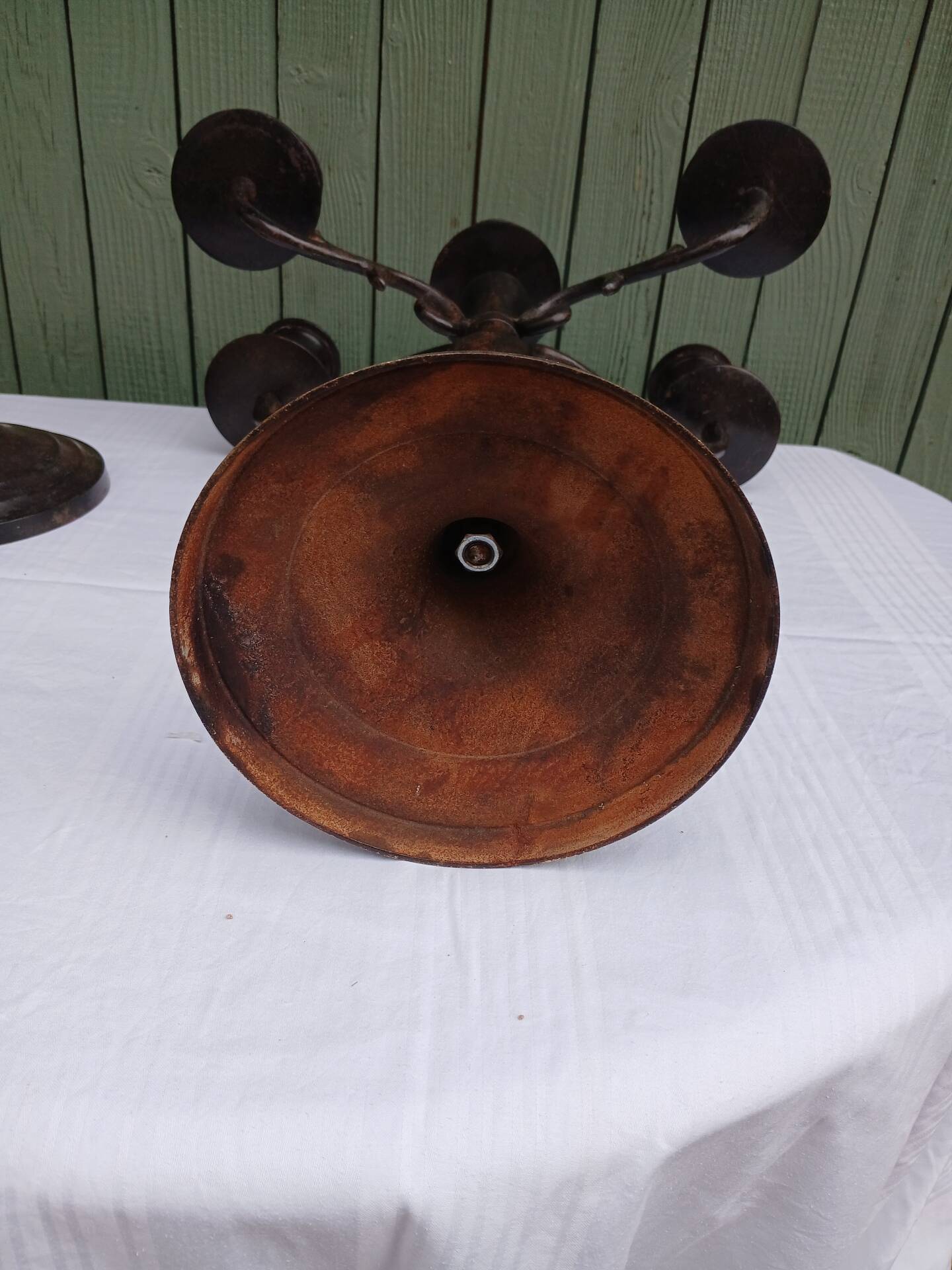 Pair of 5-light metal candlesticks