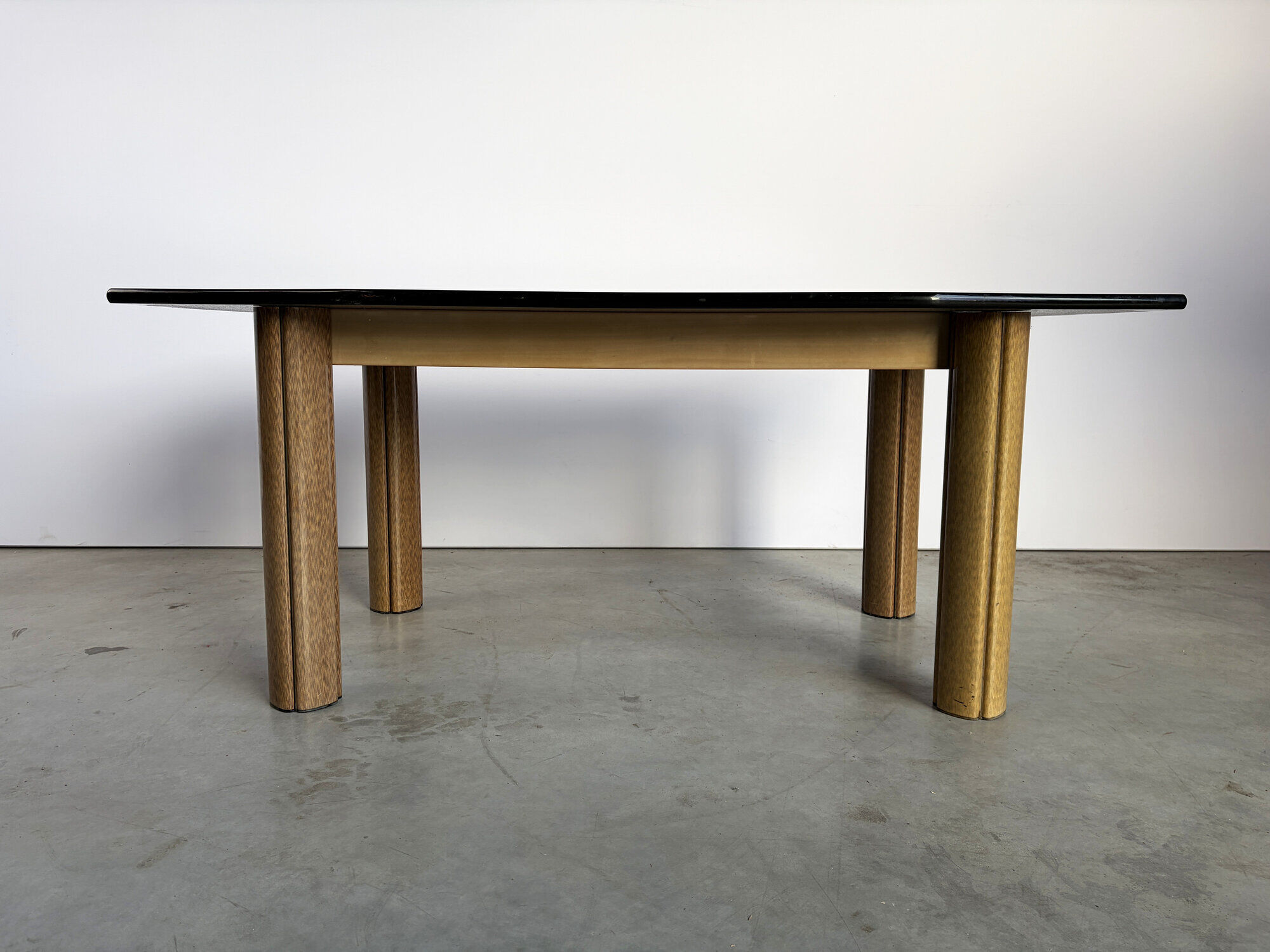 Vintage burl wood dining table, 1980s