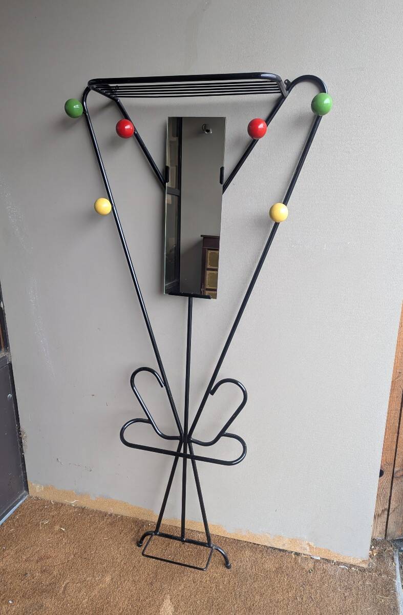 Large Wall Coat Rack from the 1950s-60s, Attributed to Roger Féraud