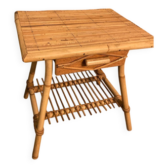 Vintage rattan side table