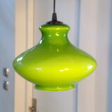 Green opaline pendant lamp 1970