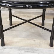 Lot of 4 Italian design chairs 70s - 80s in black laqué wood