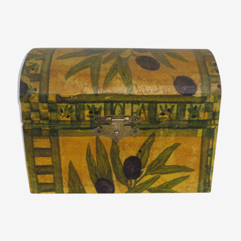 Wooden box with olive decoration