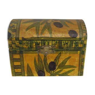 Wooden box with olive decoration