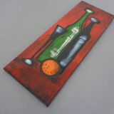 Mid-Century Glazed Studio Ceramic Wall Plaque, 1960s