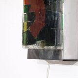 Large 1970 wall lamp in resin and glass