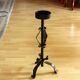 High handmade wrought iron candle holder for larger candles - vintage