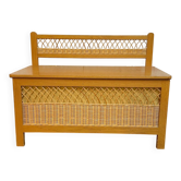 Vintage 1960s rattan toy chest