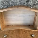 High art deco chest of drawers with mustache feet in raw walnut, 1930s