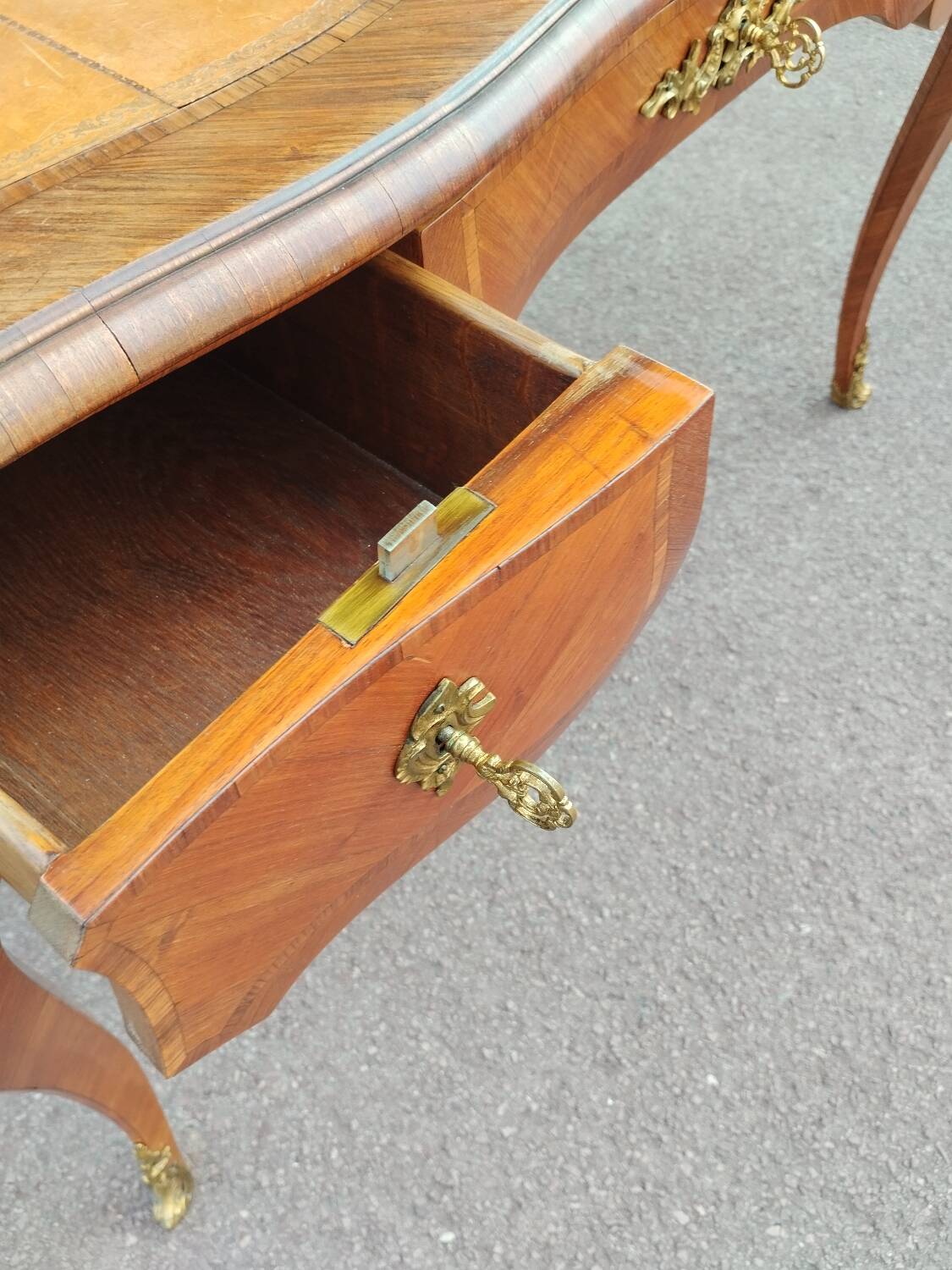 antique Louis XV style marquetry desk